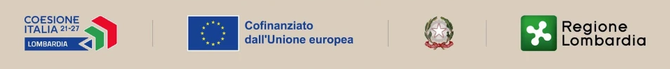 Coesione Italia 21-27 Lombardia, Cofinanziato dall'Unione europea, Repubblica Italiana, Regione Lombardia